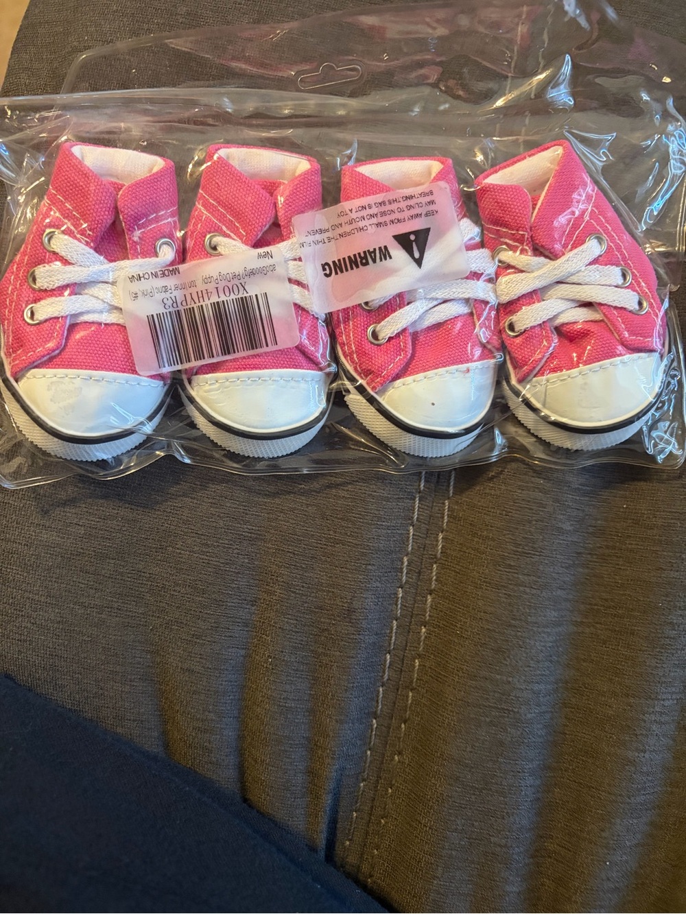 Dog Bright Pink Canvas Lace-Up Sneakers for dogs
